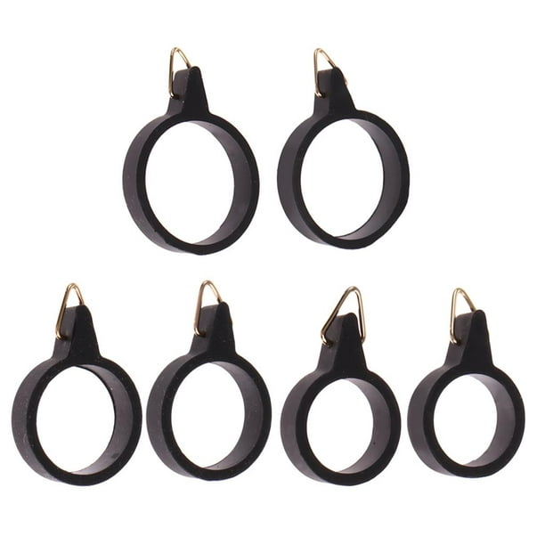 6 Pieces Elastic Fishing Rod Hook Keeper Fly Pole Rubber Rings Metal Holders