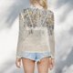 thumbnail image 3 of Gibobby Blusas Holgada Blusa de manga larga con cuello redondo a la moda de verano para mujer, camisa estampada superior semitransparente, camisa inferior（Blanco， XXXXL), 3 of 5