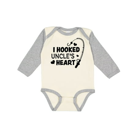 

Inktastic I Hooked Uncle s Heart with Fishing Rod Gift Baby Boy or Baby Girl Long Sleeve Bodysuit