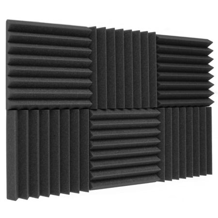 6 Pack Acoustic Panels Studio Foam Wedges 2" X 12" X 12", Charcoal