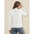 thumbnail image 4 of Women's Crew Neck Button Down Long Sleeve Cardigan Sweater, 4 of 5