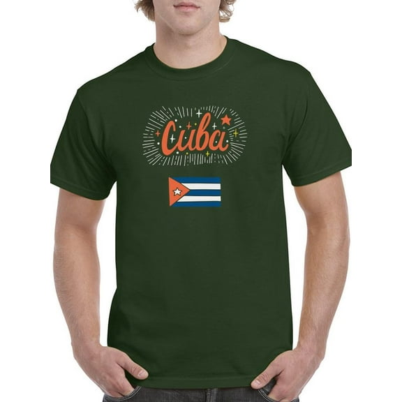 Cuba Flag W Sparkles T-Shirt Men -Image by Shutterstock, Male x-Large