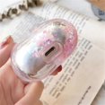 thumbnail image 4 of Creative Elegent Quickstand Moving Bling Glitter Loving Heart Design Airpods Case Cute Fresh Hard Plastic Protective Wireless Earphone Charging Case D, 4 of 4