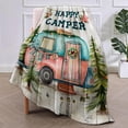 thumbnail image 2 of Camper Flannel Blanket Camp Gifts Camping-Themed Blanket for Women Soft Lightweight Throw Blankets for Bed Home Travel Decor 50"x60", 2 of 6