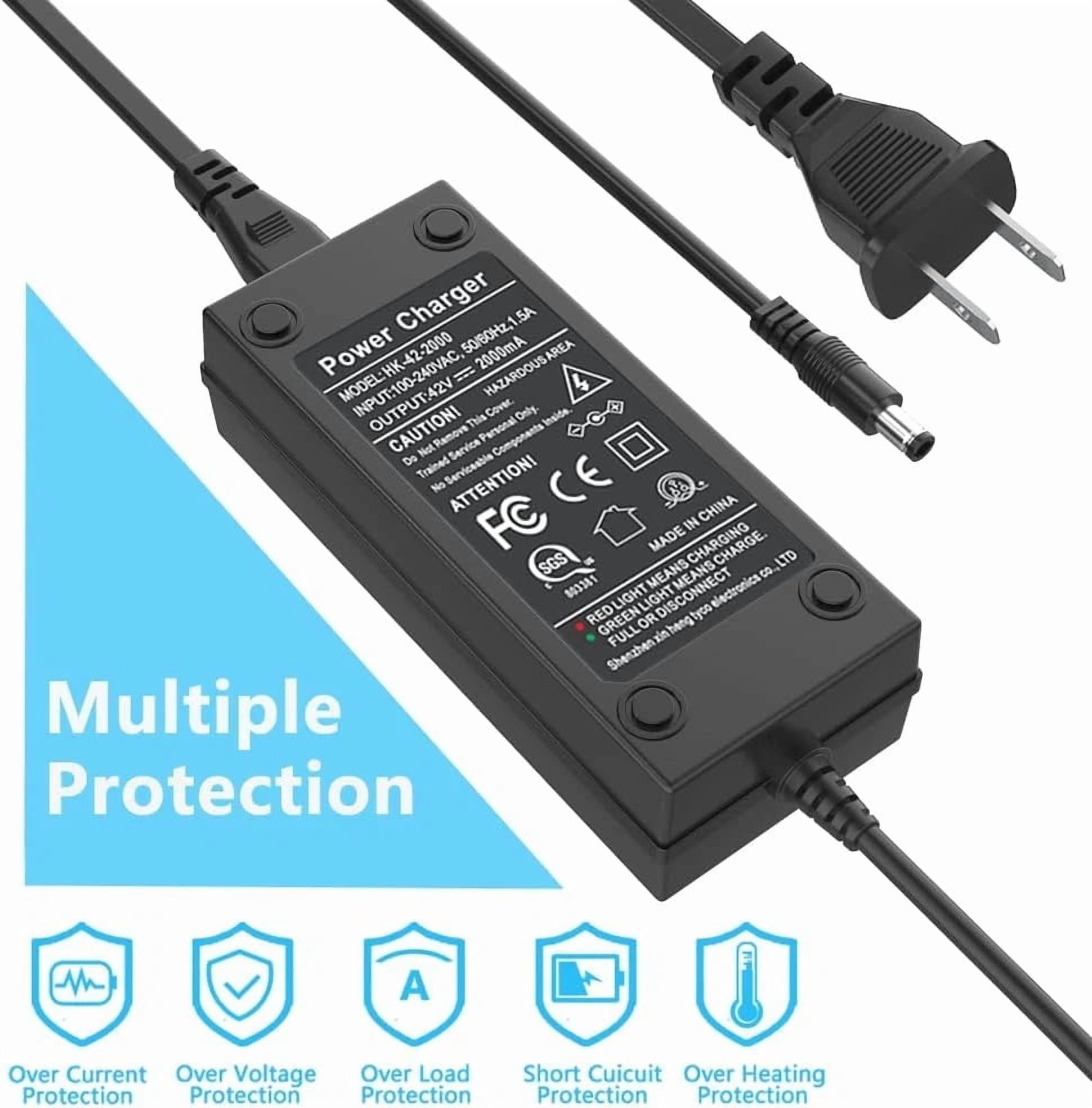 Rosliny 42V 2A Electric Scooter Charger,Replacement Charger for 36V Lithium Battery