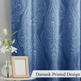 thumbnail image 4 of DWCN Ombre Blackout Curtains–Damask Patterned Thermal Insulated Noise Reducing Grommet Curtains for Bedroom Living Room, 66 x 90 Inches, Set of 2 Panels with Tiebacks, Navy Blue, 4 of 7