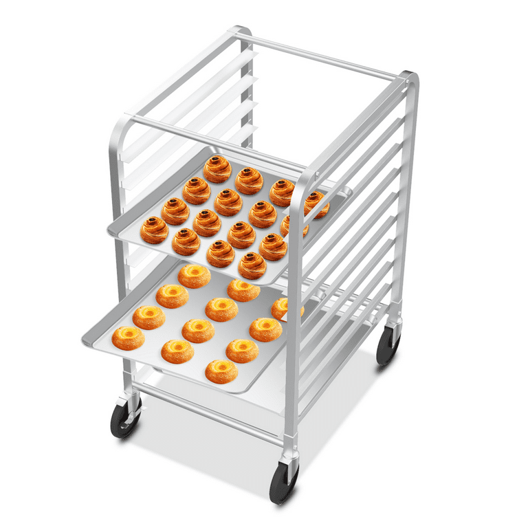 Excellante 10-Tier Bon/Sheet Pan Rack With 4 Casters ( 2X Locking, 2  Regular) 20 1/4 X 26 X 38 1/2, Kockdown, NSF, Comes In Set 