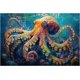 thumbnail image 1 of Rompecabezas de pulpo azul profundo para adultos, 1000 piezas, 27,5 x 19,6 pulgadas, rompecabezas imposible, arte marino, rompecabezas, juego de ingenio difícil, regalo de cumpleaños único., 1 of 9