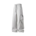 thumbnail image 2 of Drawstring Cargo Pants for Men Stylish Solid Color Breathable Casual Pants with Pocket Daily Casual Wear, 2 of 6