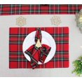 thumbnail image 2 of JOOCAR Christmas placemats, red and green buffalo plaid simple classic Christmas placemats, suitable for home dining table holiday decoration rectangular placemats set of 6, 2 of 5