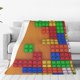 thumbnail image 1 of Fotbe Colorful Building Blocks A Manta de Franela Acolchonada con Estampado, Súper Suave y Esponjosa, Extra Grande para Sofá, Cama, Uso Todo el Año-40"x30", 1 of 7