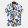 thumbnail image 2 of Hawaiian Men's Shirt Beach Coconut Tree Print Short Sleeve Men's Clothes Fashion Lapel Button Top T-shirt New Shirt For Men, 2 of 6