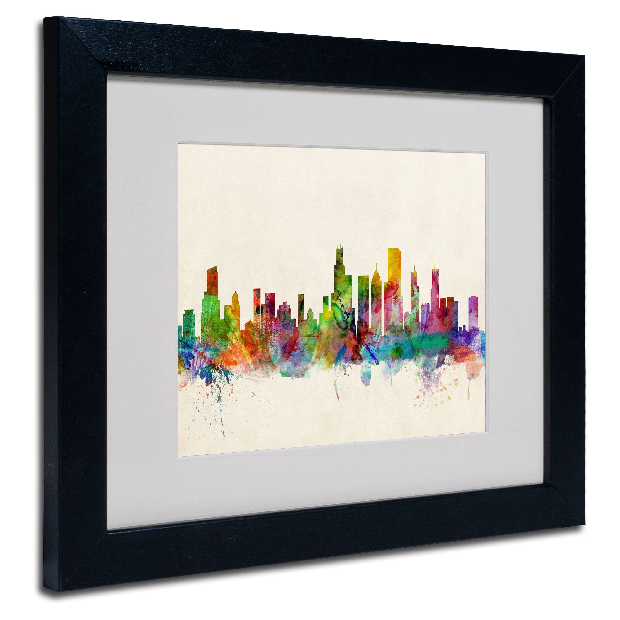 Trademark Fine Art "Chicago, Illinois" Canvas Art by Michael Tompsett, Wood Frame