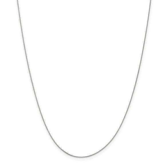 10k White Gold .5mm Box Chain Necklace - 1.2 Grams - 24 Inch