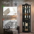 thumbnail image 6 of Curio Cabinet 70" Lighted Glass Corner Cabinet, Corner Display Cabinet with Adjustable Glass Shelves Vintage, Curio Display Cabinet Light Bulb Included, China Cabinet with 6 Shelve, 6 of 11