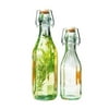 Amici Recycled Green Glass Faceted Cruet Bottle Set