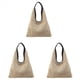 thumbnail image 1 of 3X Bolsos de Hombro de Mujer de Moda Bolso de Paja Tejido de Mimbre Bolsos de Diseño Bolso de Gran Capacidad Bolso de Playa de Verano Femenino de Color Caqui, 1 of 3