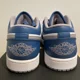 thumbnail image 3 of Ni - ke Ni - ke Air Jordan 1 Low True Blue Cement 553558-412 Men’s Size 9.5 New Deadstock!, 3 of 5