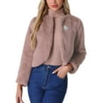thumbnail image 1 of BOLERO CHIC INSPIRADOR de Invierno para Mujer, Bolero Abierto de Piel Sintética, Color Rosa Polvoriento, 1 of 6