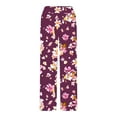 thumbnail image 4 of USNSM Women's Pants Elastic Waist Loose Workout Wide Leg Pants Casual Baggy Colorful Floral Printed Pants with Pockets Multicolor#01 XXXXXL, 4 of 5