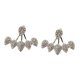 thumbnail image 4 of Pendientes de botón de oreja de chaqueta de oreja de de hoja de diamantes de imitación elegante simple Plata Sunnimix Aretes de cristal, 4 of 6