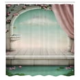 thumbnail image 3 of Ambesonne Vintage Shower Curtain, Royal Balcony Imaginary, 69"Wx70"L, Mint Green Rose Coconut, 3 of 5