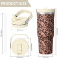 thumbnail image 4 of Leopard Print 30oz Handheld Travel Tumbler with Handle – Double Wall Stainless Steel Insulated Cup, Flip Straw Lid, Leak-Proof & BPA-Free for Hot and Cold Drinks – Durable Coffee & Juice Mug Black, 4 of 6