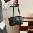 thumbnail image 6 of Yucurem Vintage Shoulder Bags for Women, Trendy Leather Hobo Handbag with Pendant for Work Travel (Black), 6 of 7