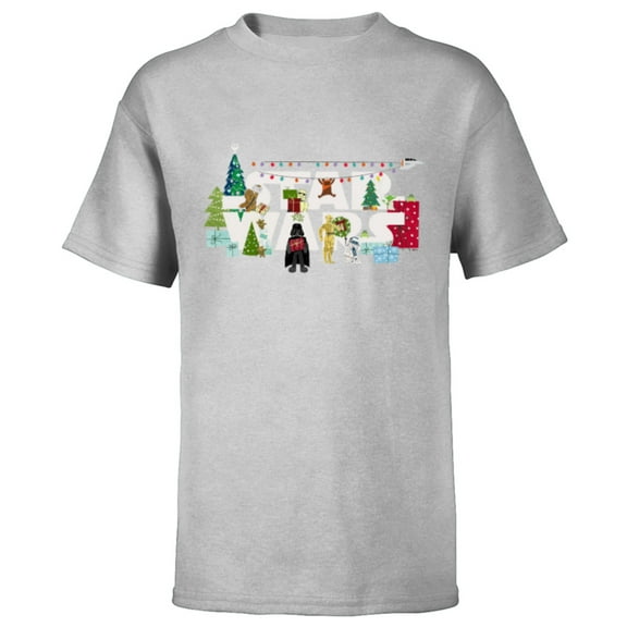 Star Wars Christmas Logo Holiday Celebration - Short Sleeve T-Shirt for Kids - Customized-Athletic Heather