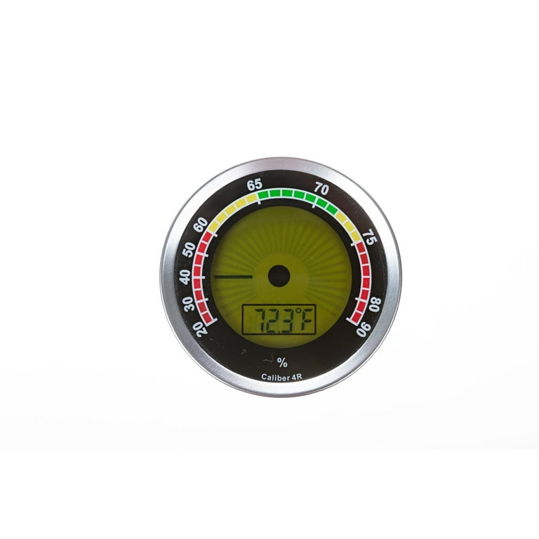 Caliber 4R Silver Digital/Analog Hygrometer by Western Humidor