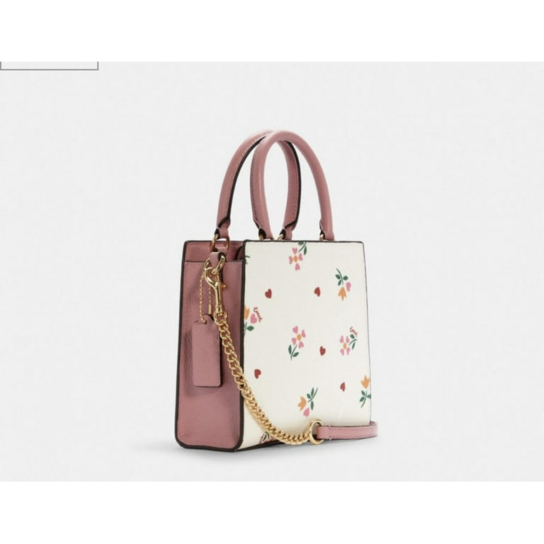 Coach NWT Mini Pepper Crossbody W/Heart Petal Print- Canvas