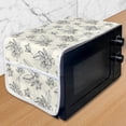 thumbnail image 1 of Floral Microwave Oven Cover, Vintage Style Romantic Hand Drawn Like Botanical Elements Tropical Orchids, Water Resistant Organizer with Pockets Kitchen, 36" x 12", Cream Charcoal Grey, by Ambesonne, 1 of 4