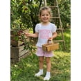 thumbnail image 6 of BemeyourBBs Auntie's Little Bestie Baby Girls Summer Clothes Toddler Baby Girl Outfit Cute Letter Print Short Sleeves T-Shirt and Elastic Ruffled Shorts Set, 6 of 9