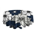 thumbnail image 5 of Blue Pioneer Flower Round Tablecloth 60" X 60",Wrinkle Wipeable Table Cloth for Kitchen Dining Room Picnic Patio Party, 5 of 6