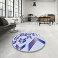 thumbnail image 4 of Ahgly Company Machine Washable Indoor Round Transitional Heavenly Blue Area Rugs, 5' Round, 4 of 7