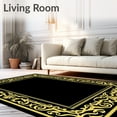 thumbnail image 2 of ODIKA 2'x3' Machine Washable Non-Slip Area Rug, Exquisite Ornamental Baroque Inspired Palatial Artwork High Traffic Rug, Black, 583253, 2 of 7