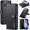 Black, variant on For iPhone 16 Pro DG.MING Crazy Horse Texture Detachable Magnetic Leather Phone Case,Grey,For iPhone 16 Pro