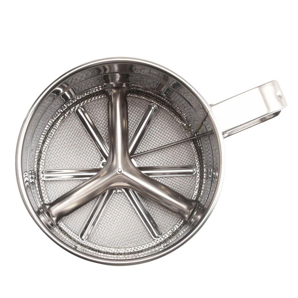 Flour Sieve Cup Stainless Steel Shaker Sieve Cup Mesh Crank Flour Icing