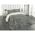 thumbnail image 3 of Ambesonne Grey and White Quilted Bedspread Set 3 Pcs, Brick Wall Tiles, Queen Size, Grey, 3 of 5
