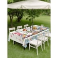 thumbnail image 3 of Outdoor Tablecloth with Umbrella Hole and Zipper, Easter Rectangle Table Cloth 60x84 Inch Waterproof Tablecloth, Spring Rabbit Ear Gnomes Eggs Floral Lattice Picnic Table Cover for Patio Camping, 3 of 7