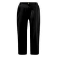 thumbnail image 4 of Puliio Womens Pants Mid-Riseb Utton Capri Pants With Pockets Daily Wear Spring Summer Activities Stylish Relaxed Fit Trousers, 4 of 4