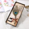 thumbnail image 3 of Pluma estilográfica de acero inoxidable juego de tinta de escritura plumas Ehuebsd Retro papelería caja de plumas 5 puntas para regalos de boda adorno, 3 of 7