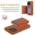 thumbnail image 2 of TECH CIRCLE For iPhone 15 Wallet Case,PU Leather Detachable Magnetic Case with Credit Card Holder for Women Men Protective Stand Phone Cover for Apple iPhone 15 6.1" 2023,Brown, 2 of 8
