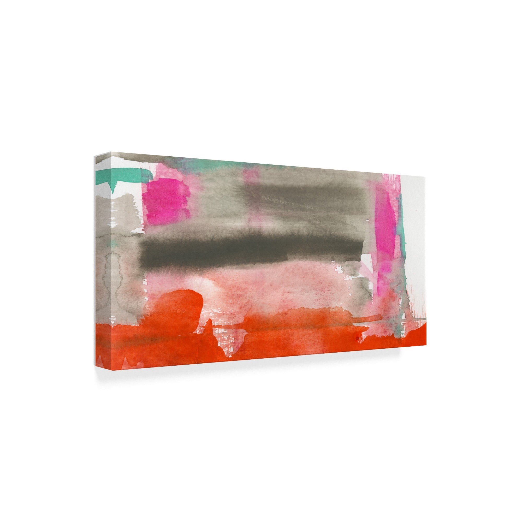 Trademark Fine Art 'Red, Pink And Grey III' Canvas Art by Jennifer Goldberger