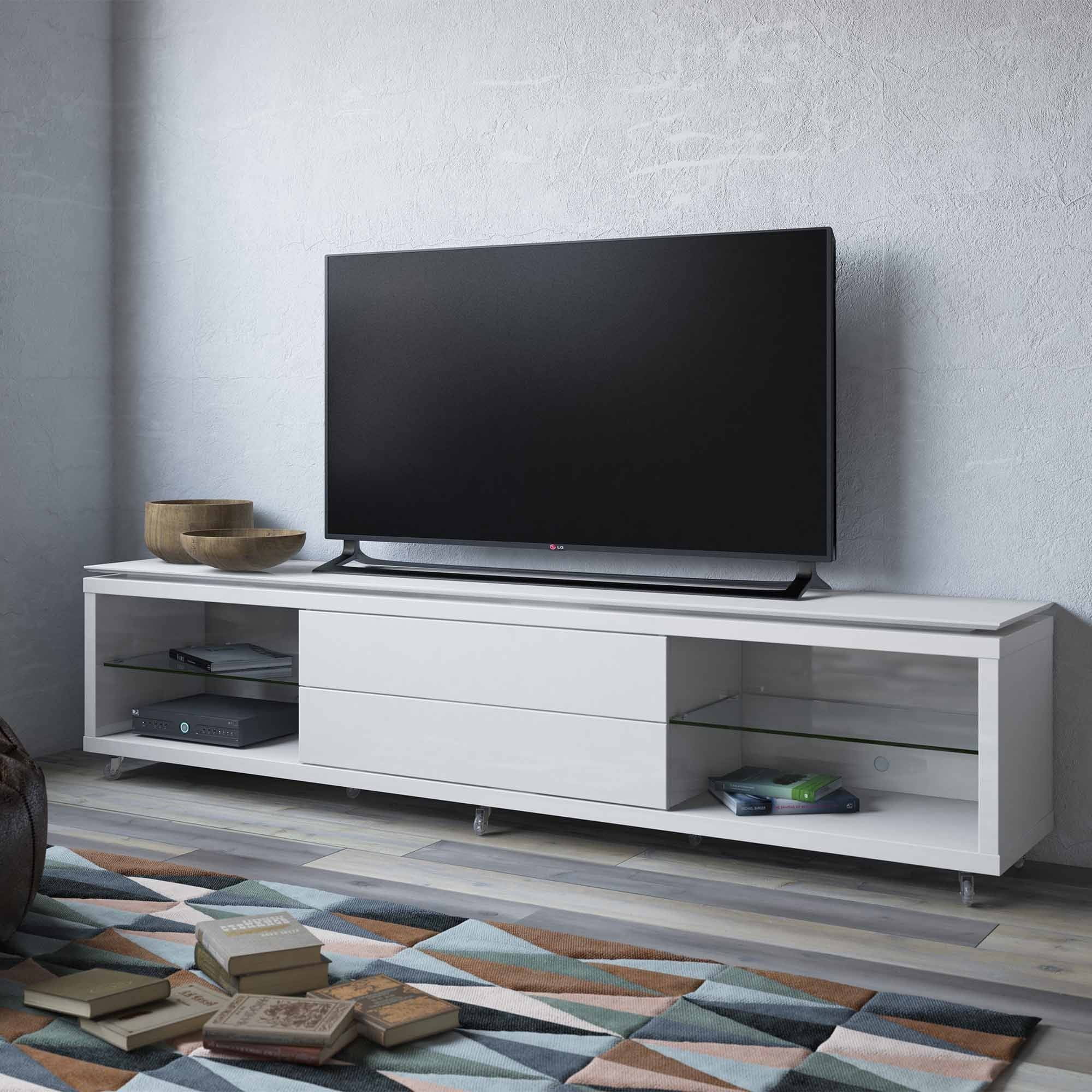 Manhattan Comfort Lincoln Tv Stand 2 With Silicon Casters For Tvs Departments