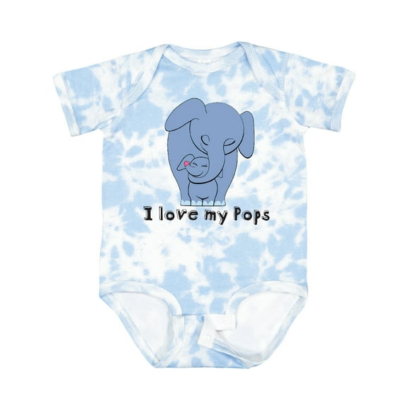 Inktastic I Love My Pops Elephant Blue Boys Baby Bodysuit