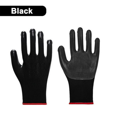 

Venoro 1-12Pairs Nitrile Coated Work Gloves Polyurethane Palm Coated Nylon Safety Shell