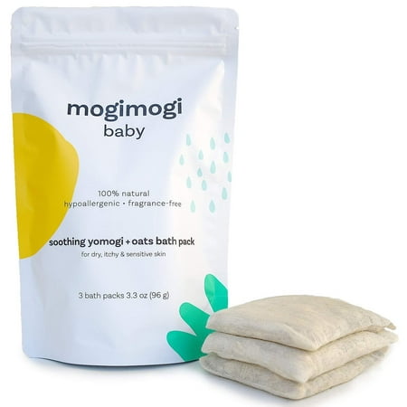 Organic Oatmeal Bath Soak Treatment for Sensitive Skin â?? Baby & Kids Eczema Relief â?? All Natural & Fragrance Free - Wash, Soothe and Moisturize All-in-One, 3.3 Oz (6 uses) Made in USA - mogi