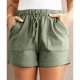 thumbnail image 2 of Pantalones cortos de mujer Pantalones elásticos de cintura alta Pantalones cortos de color puro con cordón Pantalones casuales de verano, 2 of 6