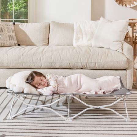 Regalo Gray Toddler Bed, Portable My Cot, 48" L x 24.5" W, Ages 2-5